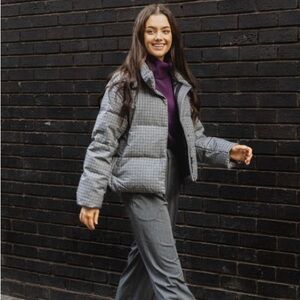 UNIQLO Women M Check Patterned Down Puffer Jacket